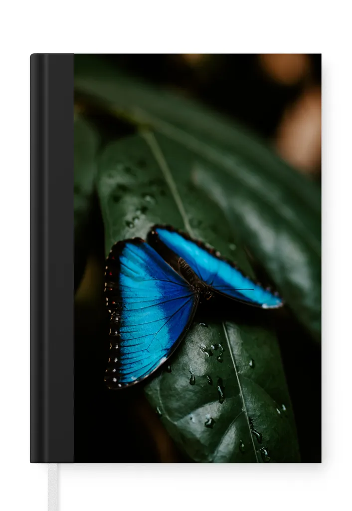 MuchoWow® Notizbuch Tagebuch Haushaltsbuch Notebook A5 Abstrakte Darstellung eines blauen Schmetterlings auf - Notizblock - Notizheft - Notebook - Schreibblock - Papier